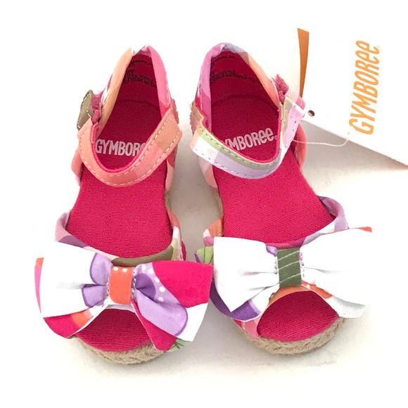 GYMBOREE Baby Shoes NWT Espadrille Sandals Floral Pink Newborn Size 0-3 Gymboree - Picture 15 of 15